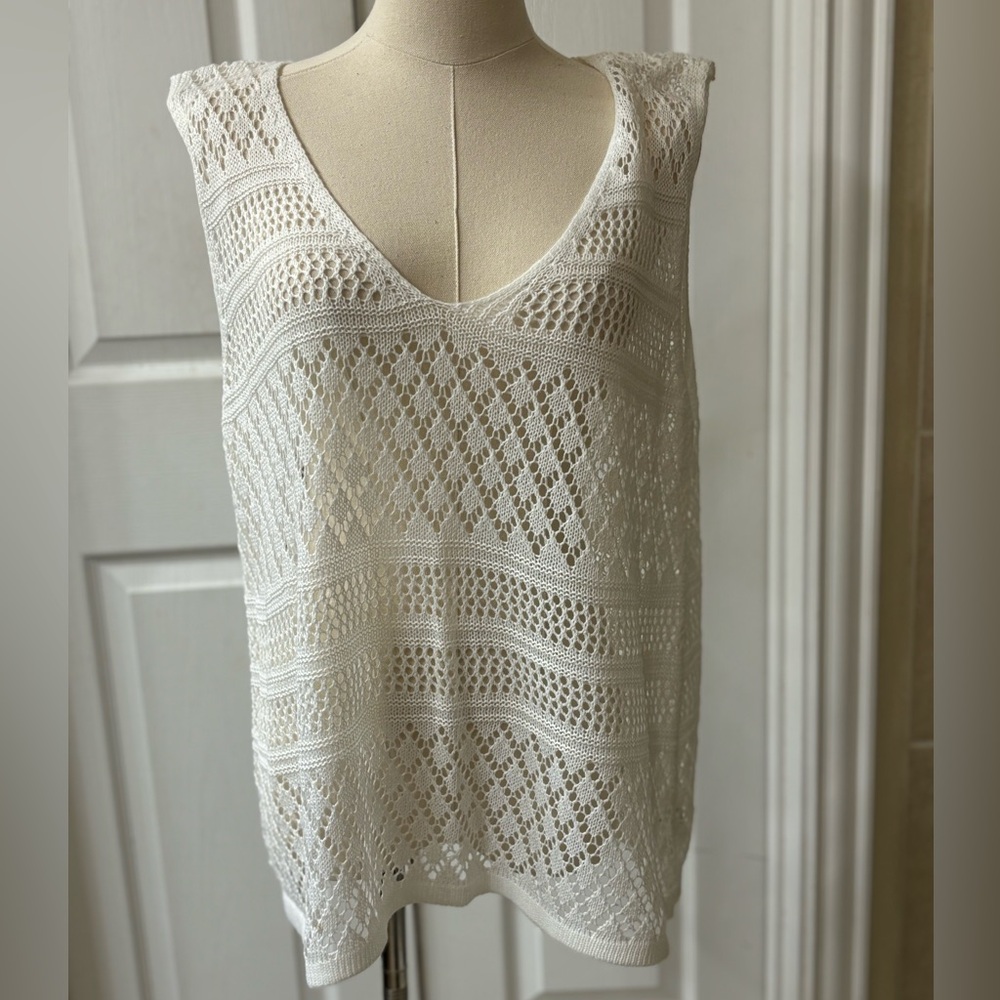 SHEIN White Crochet Swim Coverup